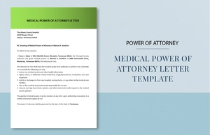 Medical Power Of Attorney Letter