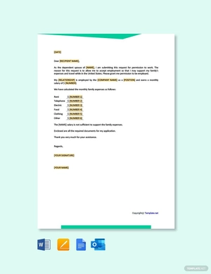 Request for Work Authorization Letter