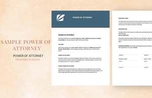 Sample Power of Attorney Template