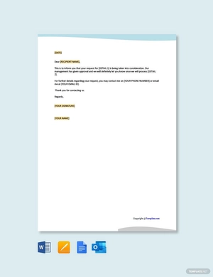 Response Letter to a Request