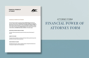 Financial Power of Attorney Form Template