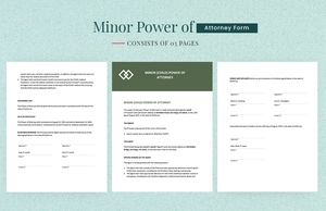 Minor Power of Attorney Form Template