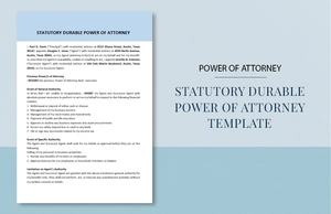Statutory Durable Power of Attorney Template