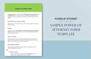 Sample Power of Attorney Form Template