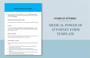 Medical Power of Attorney Form Template