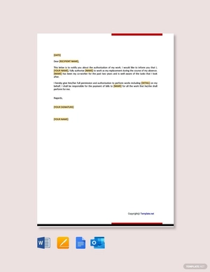 Editable Work Authorization Letter Template