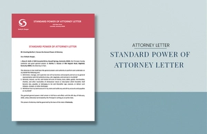 Standard Power of Attorney Letter
