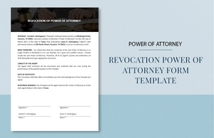 Revocation Power of Attorney Form Template