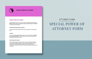 Special Power of Attorney Form Template