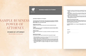 Sample Business Power of Attorney Template