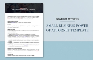 Small Business Power of Attorney Template