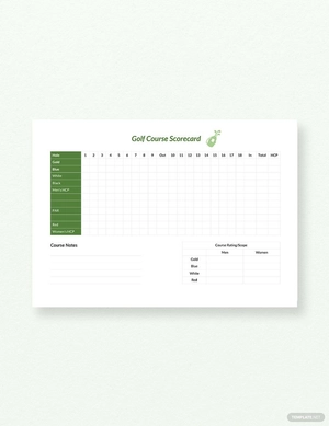 Golf Course Scorecard Template Golf Course Scorecard Template