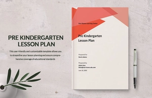 Pre Kindergarten Lesson Plan Template