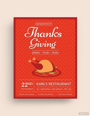 Club Thanksgiving Flyer Template