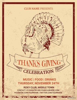 Supreme Thanksgiving Invitation Flyer Template