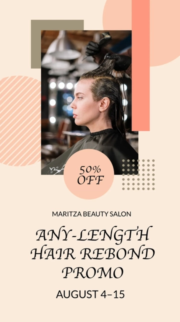 Free Beauty Salon Discount Instagram Story Template to Edit Online