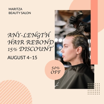 Free Beauty Salon Discount Instagram Post Template to Edit Online