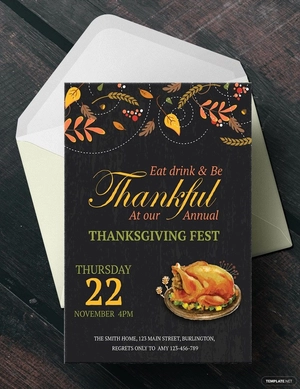 Annual Thanksgiving Fest Invitation Template