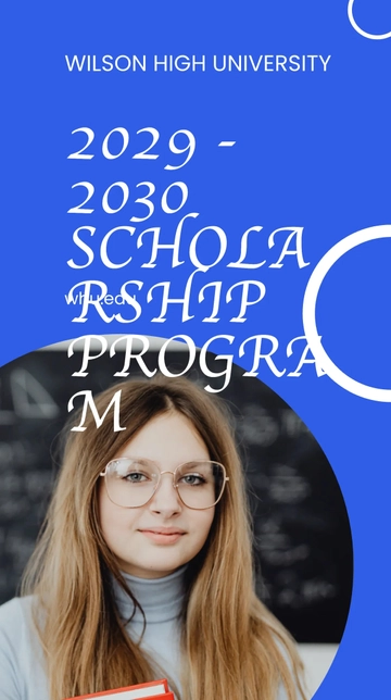 Free University Scholarship Program Whatsapp Post Template to Edit Online