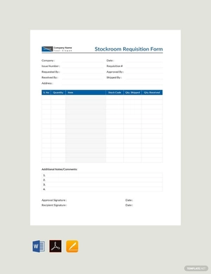 Stockroom Requisition Form Template Stockroom Requisition Form Template