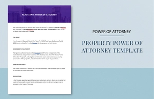 Property Power of Attorney Template