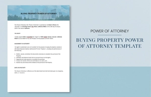 Buying Property Power of Attorney Template