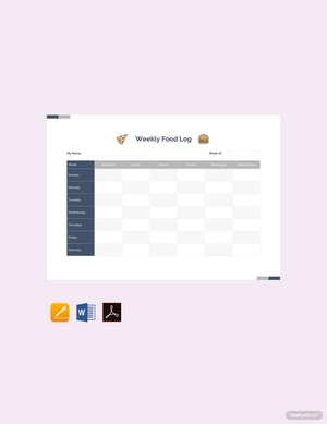 Weekly Food Log Template