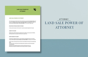 Land Sale Power of Attorney Template