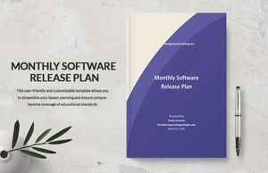 Monthly Release Plan Template