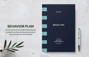 Sample Behavior Plan Template