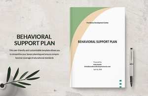 Behavioral Support Plan Template Behavioral Support Plan Template