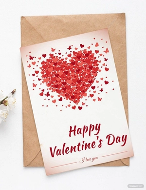 Happy Valentine's Day Greeting Card Template