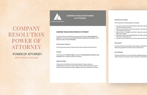 Company Resolution Power of Attorney Template