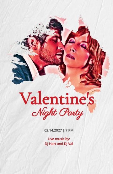 Free Valentine's Night Party Poster Template to Edit Online