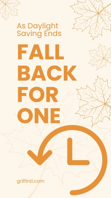 Free Fall Back Daylight Saving Whatsapp Post Template to Edit Online