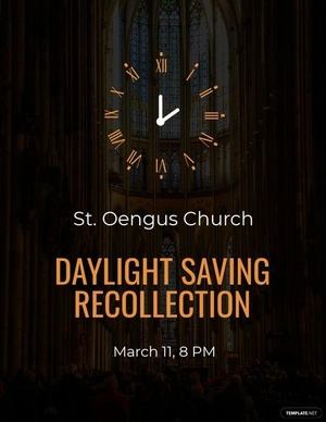 Daylight Saving Church Flyer Template