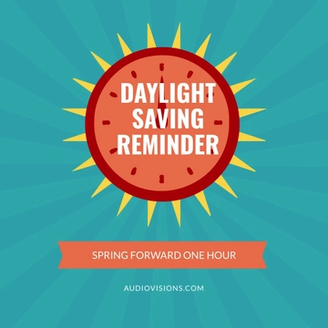 Free Daylight Saving Reminder Instagram Post Template to Edit Online