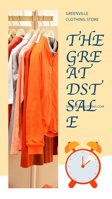 Free Daylight Saving Sale Whatsapp Post Template to Edit Online