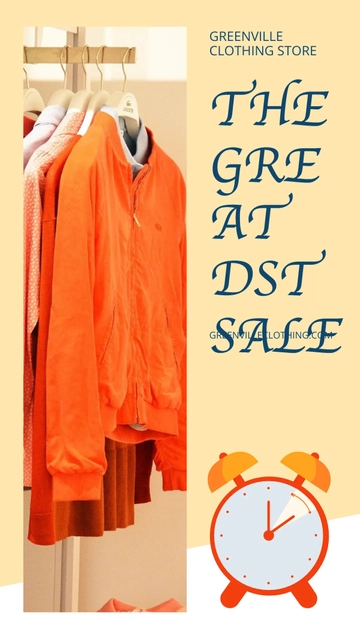 Free Daylight Saving Sale Instagram Story Template to Edit Online