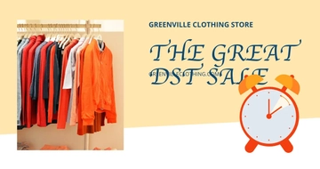 Free Daylight Saving Sale Facebook Post Template to Edit Online