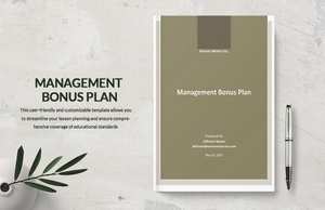 Management Bonus Plan Template