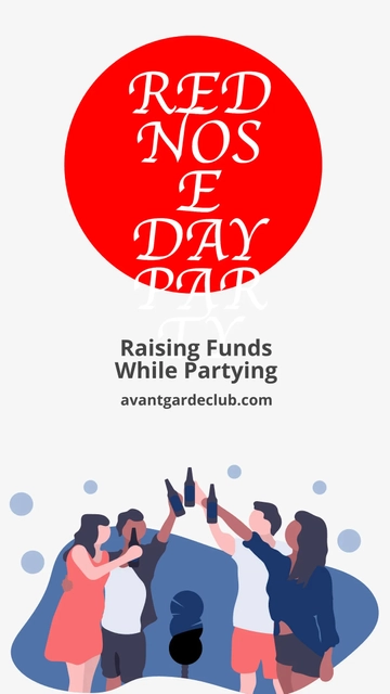 Free Red Nose Day Party Whatsapp Post Template to Edit Online