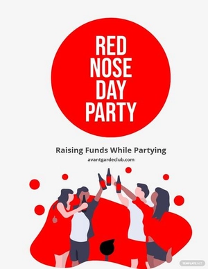Red Nose Day Party Flyer Template