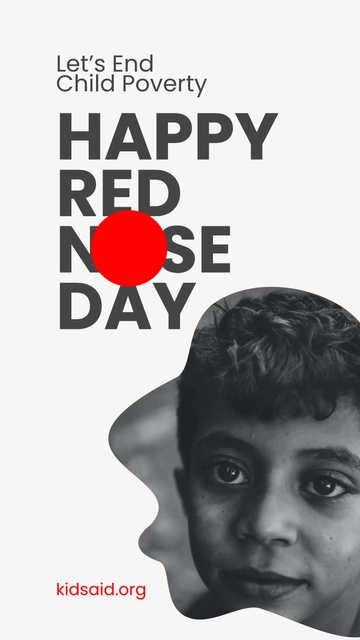 Free Simple Red Nose Day Whatsapp Post Template to Edit Online