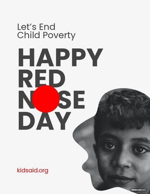 Simple Red Nose Day Flyer Template
