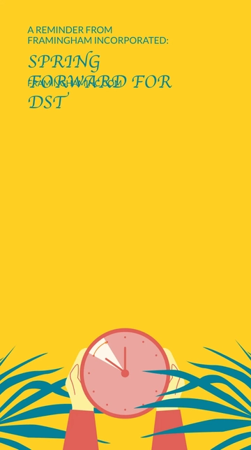 Free Business Daylight Saving Reminder Snapchat Geofilter Template to Edit Online