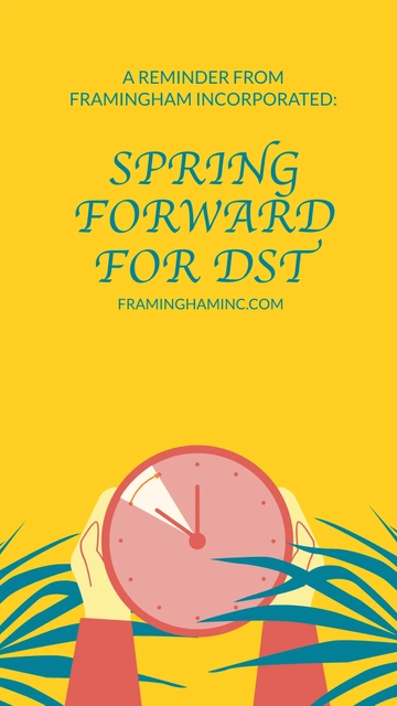 Free Business Daylight Saving Reminder Instagram Story Template to Edit Online