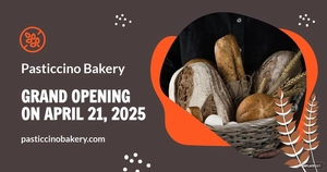 Free Bakery Grand Opening Facebook Post Template to Edit Online