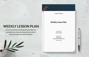 Preschool Weekly Lesson Plan Template