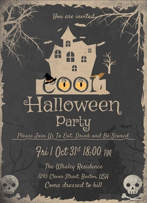 Cool Halloween Party Invitation Template